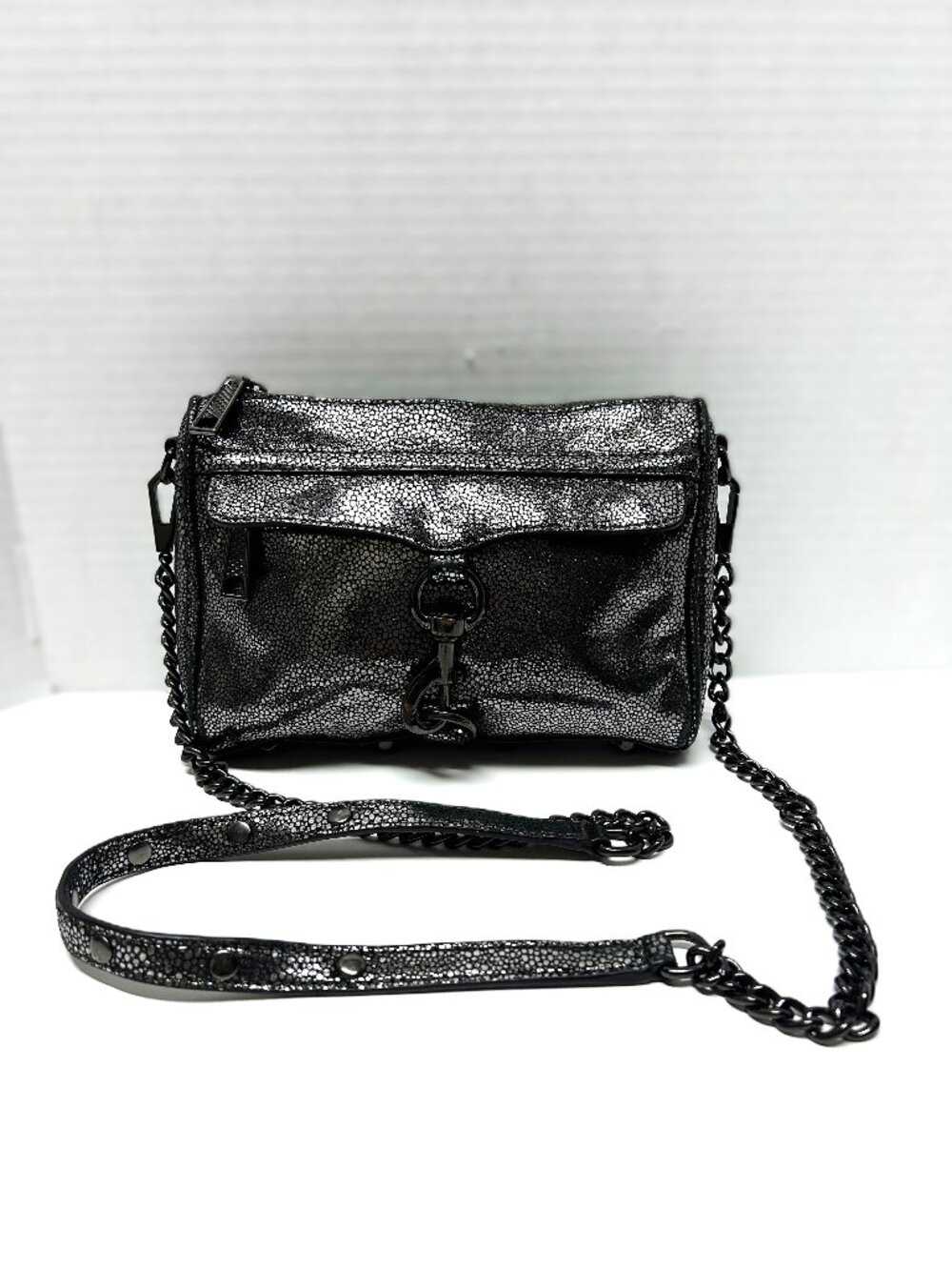 Rebecca Minkoff silver speckled cross-body bag
